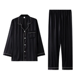 Ensemble Pyjama Satin Homme à Rayures Marron