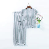 Pyjama de Grossesse et d'Allaitement Gris