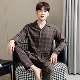 Ensemble Pyjama Homme Carreaux Marron