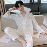 Ensemble Pyjama Satin Homme blanc cassé