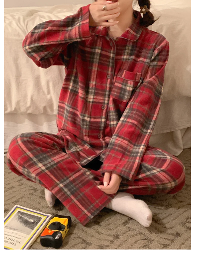 Pyjama a Carreaux Rouge Femme