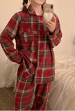 Pyjama Femme à Carreaux Rouge 