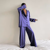Pyjama Satin Femme Oversize Violet