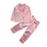 Pyjama Satin Manches Longues Fille Couleur Rose