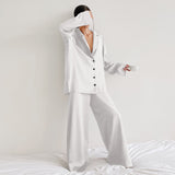 Pyjama Satin Femme Oversize Blanc