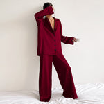 Pyjama Satin Femme Oversize Rouge