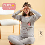 Pyjama Femme Enceinte 02 Pièces Gris