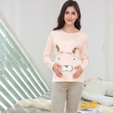 Pyjama Femme Enceinte 02 Pièces Rose clair / Gris