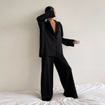 Pyjama Satin Femme Oversize Noir