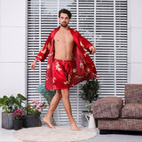 Kimono Pyjama Japonais Homme Couleur Rouge