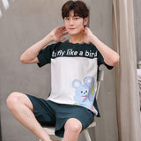 Pyjama pour Couple T-Shirt et Short avec Manches Courtes avec Motif Souris Homme