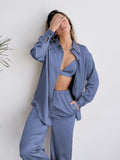 Pyjama Satin Femme Luxe Couleur Bleu