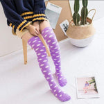 chaussette haute violette