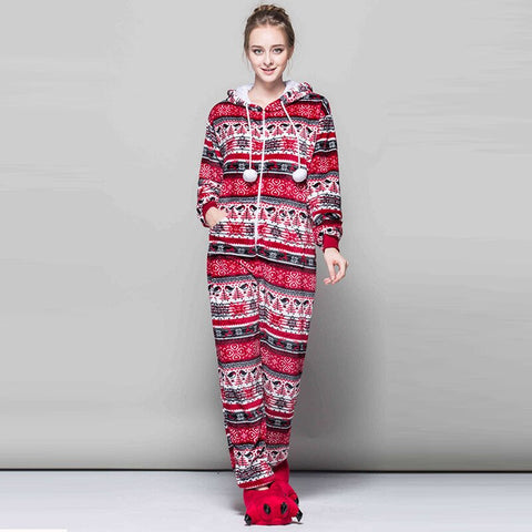 Pyjama De Noël Femme 2 Pièces - Imprimé Festif, Manches Longues, Douillet Et Chaud - 5